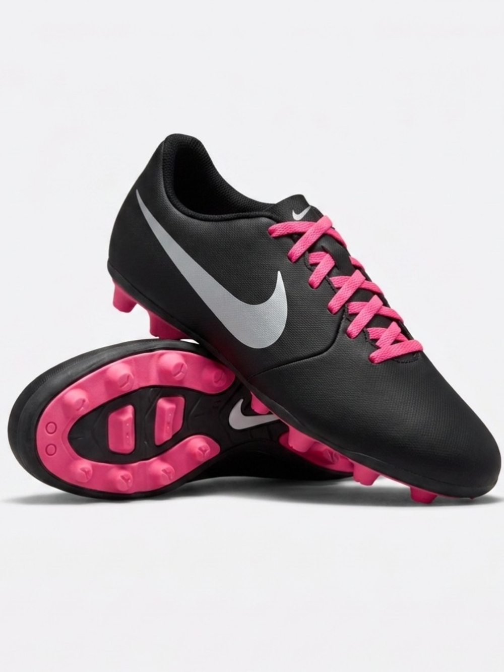 Nike Kids Black and Pink Soccer Cleats